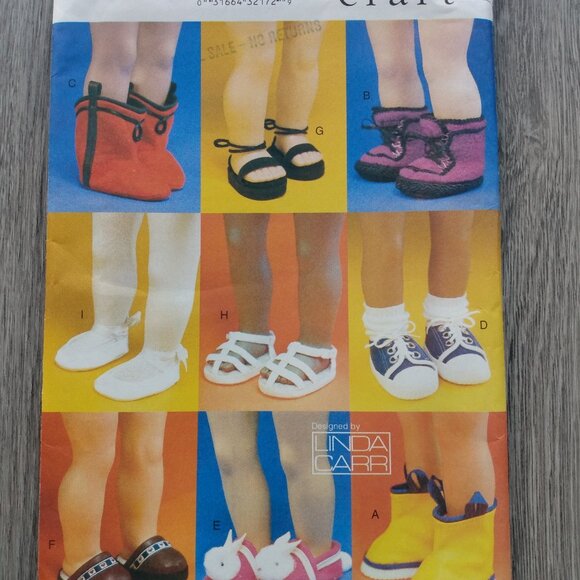 18" Doll Shoes Boots Sewing Pattern Makes 9 Different Pairs UNCUT Vogue 7329 - Picture 2 of 8